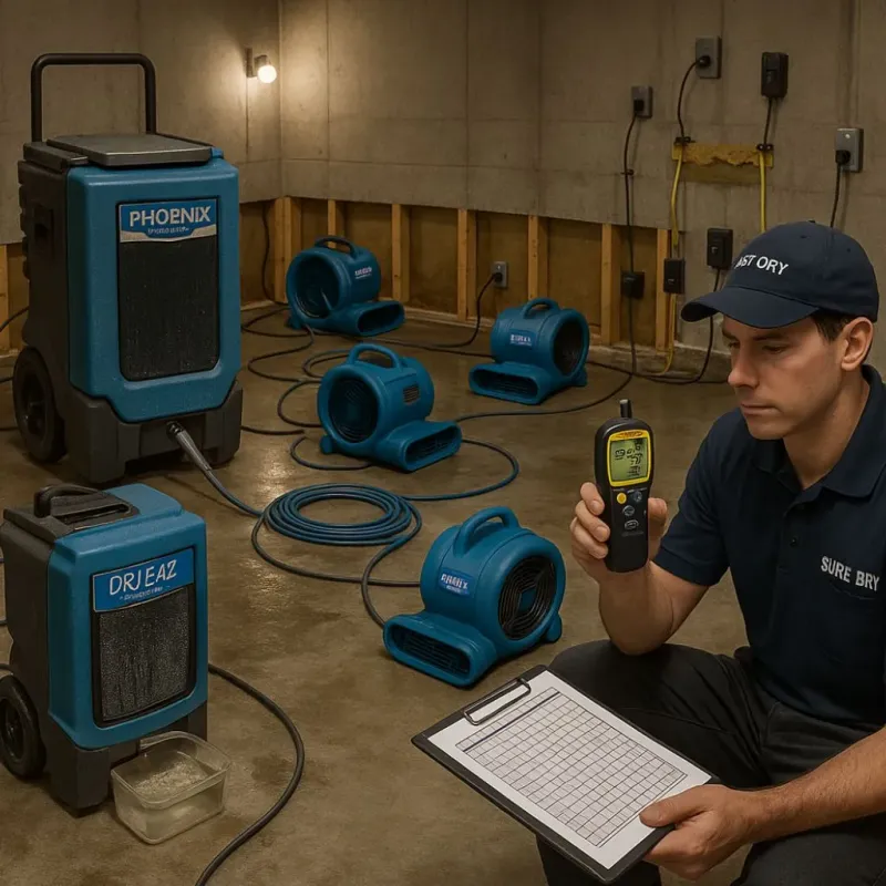 Structural Drying and Dehumidification process in Johnson, AR